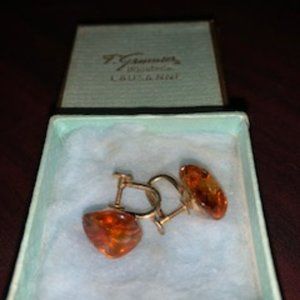 Vintage Amber stone earrings